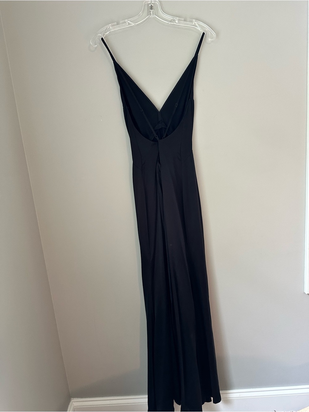 Reformation Black 100% Silk Slip Dress Long with Side Thigh Slit - Picture 7 of 11